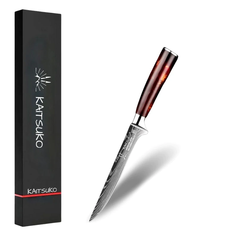 Damascus japanese bone carving knife