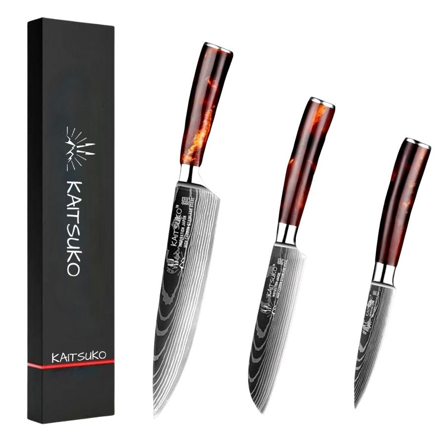 Set of 3 kaitsuko professional kitchen knives