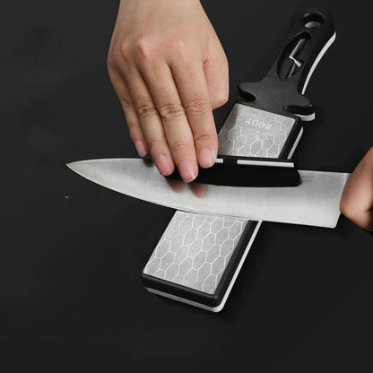 Kitchen knife sharpener with handle