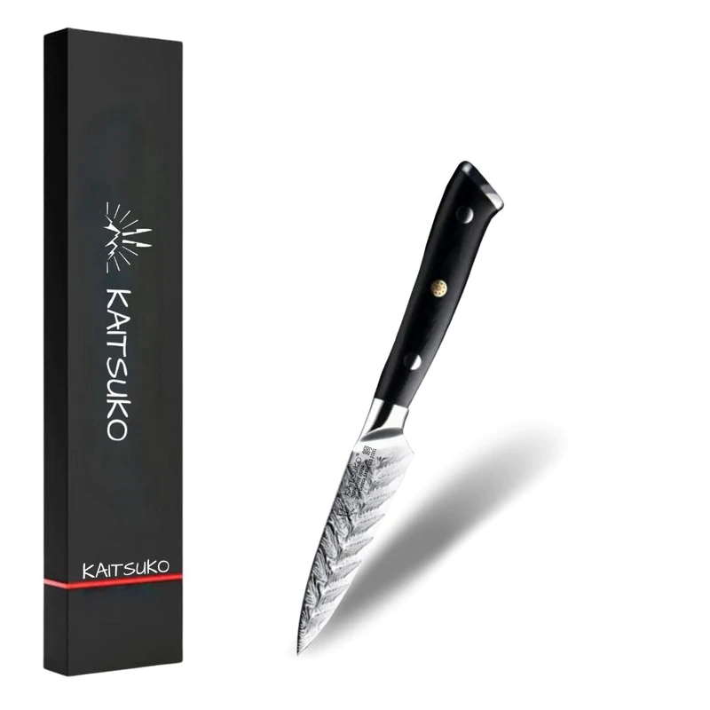 Black fruit knife Damascus blade