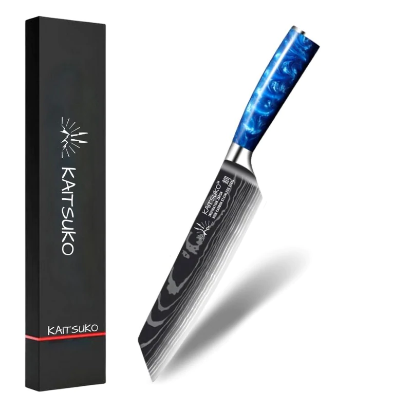Damascus steel meat and fish knife