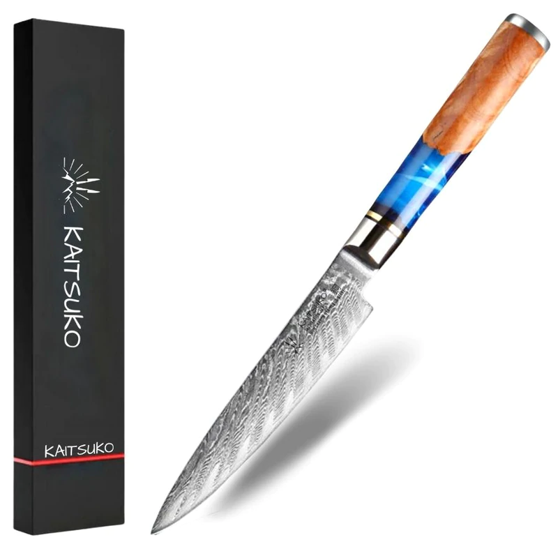 Damascus steel meat carving knife