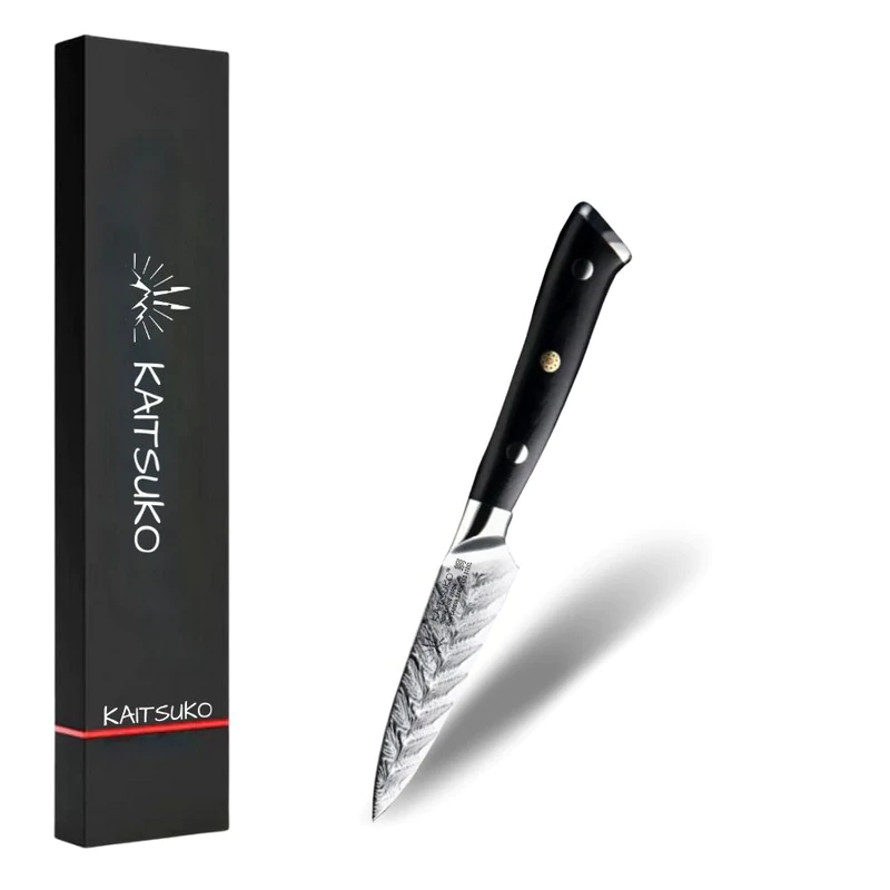 Japanese Damascus steel tomato coring knife