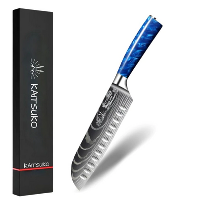 Meat, fish and vegetable knife with damask blades