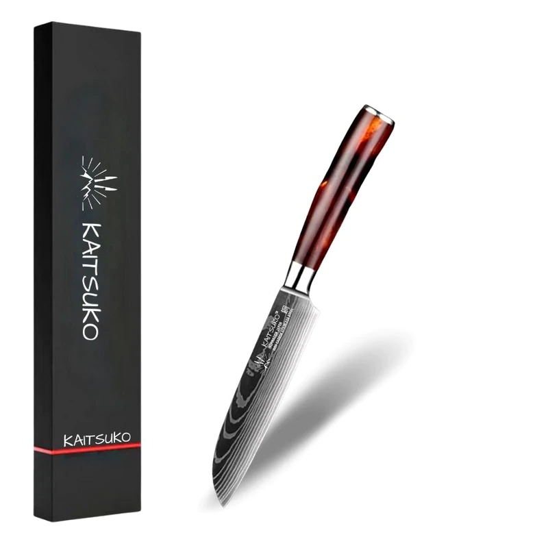 Professional kitchen knife for fruit and vegetables kaitsuko damascus steel
