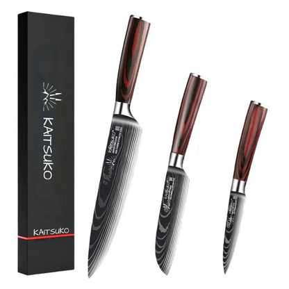 Set of 3 stainless steel Japanese knives