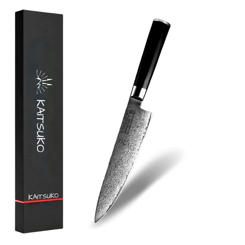 Top-of-the-range knife for meat and fish, 67-layer Damascus steel